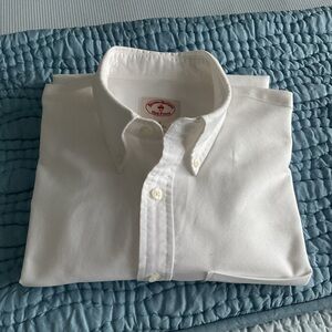 Brooks Brothers White Red Fleece Shirt Size S